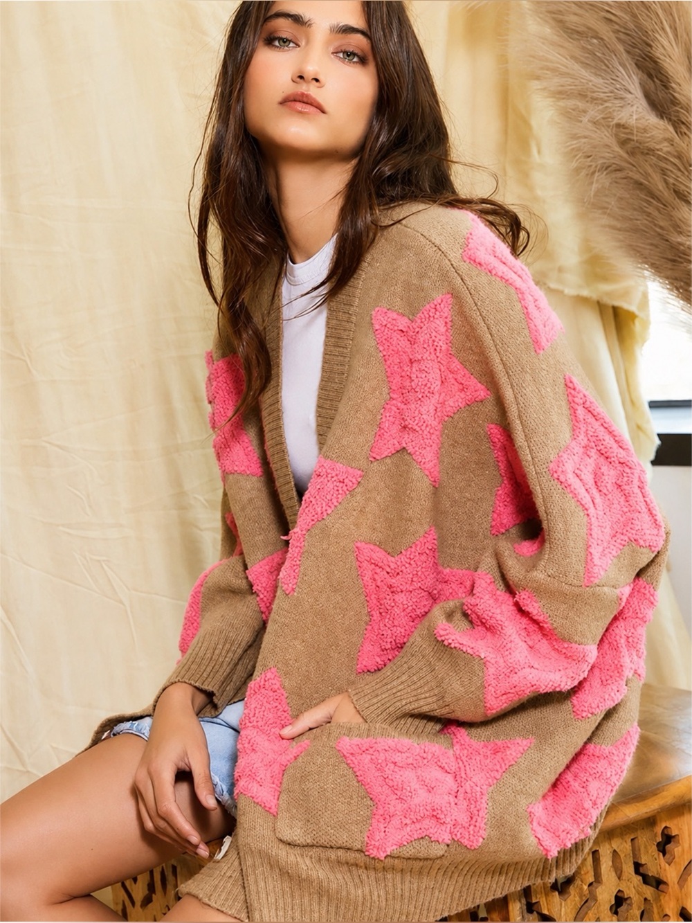 Bucket List Oversized Star Cardigan